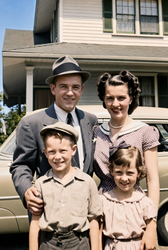 1940s family portrait after
